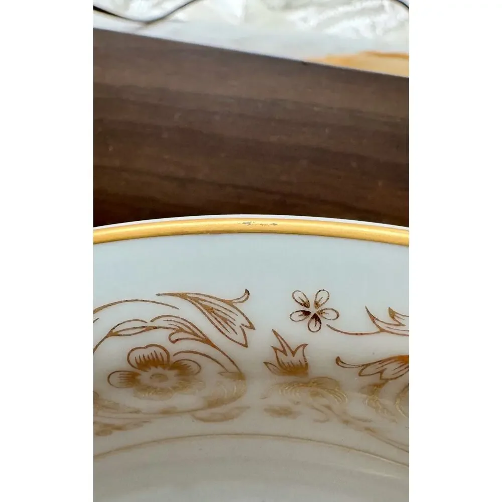 Noritake Raphael 6679 Rim Soup Bowls Set of 7 Japan Gold Scroll Floral Vintage